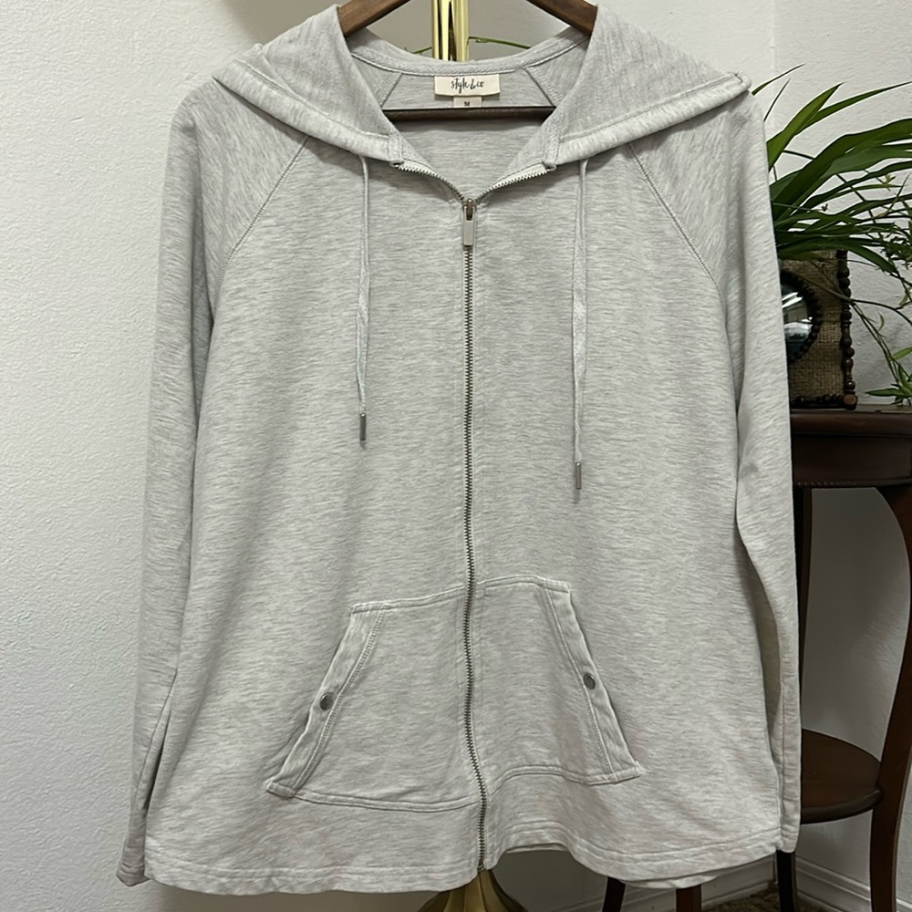 Gray full zip up hoodie
